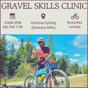 Instructor demonstrating gravel cycling skills