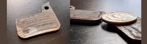 Worn disc brake pads